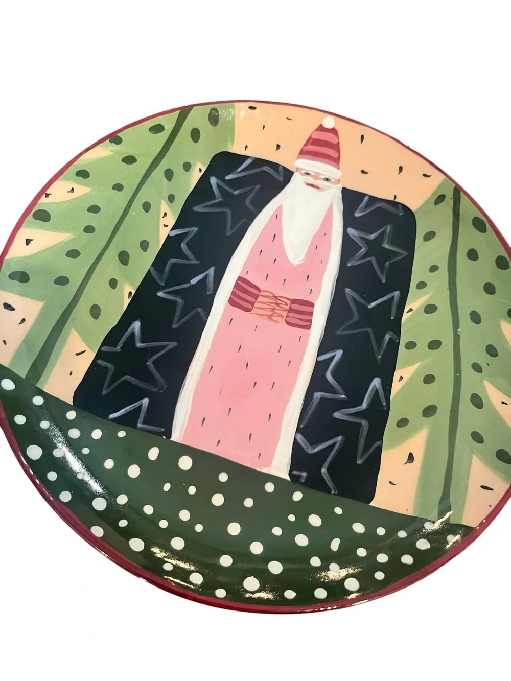 Droll Designs Santa Plate 10”